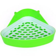 바이셀 토끼 & 기니피그 화장실 케이지용 삼각, 그린, 1개