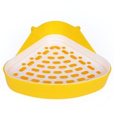 바이셀 토끼 & 기니피그 화장실 케이지용 삼각, 옐로우, 1개