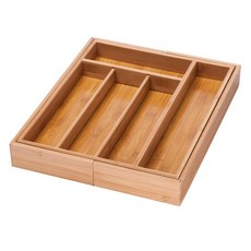 Honey Can Do 뱀부 익스팬더블 커트러리 오거나이저 수저보관함, 1개, Wood