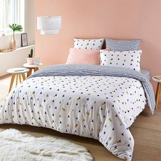 La Redoute 三角形圖案被單 F664322, 藍色 + 白色 + 黃色