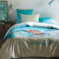 La Redoute 房屋圖案被單 F664861, blue + beige