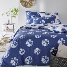 La Redoute 紮染圖案被套 藍色, 深藍色+白色