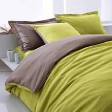La Redoute 2色棉質素色被套 F644695, 蘋果綠+炭灰