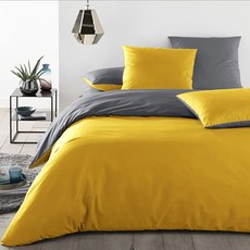 La Redoute 雙色精梳純棉被套 F685707, Sffron Carbon