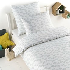 La Redoute 孩童精梳棉雲朵圖案被套, 米色+黑色