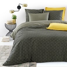 La Redoute 六邊形圖案被套+枕頭套 F687523, 灰色+卡其色