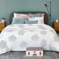 La Redoute 印花被套+枕頭套, 白色的