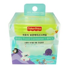 fisher-price 費雪 食品收納盒4件組, 混色, 1組
