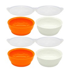 Ilips 防溢出吸附餐具兒童球 STAGE3 12 個月或以上 4p 碗 + 4p 蓋子, 1組, 橘色+白色