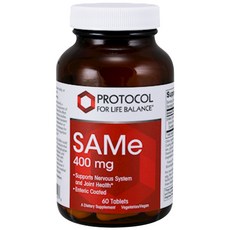 프로토콜포라이프밸런스 SAMe 400mg 타블렛 글루텐 프리 비건, 1개, 60정