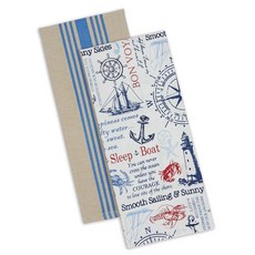 Design Imports 마리타임 디쉬타월 2종 세트 키친크로스 45.7 x 71.1cm, 혼합 색상, 1개