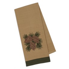 Design Imports 파인콘 임벨리쉬드 디쉬타월 키친크로스, Pinecones, 1개