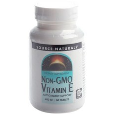 소스내츄럴스 Non-GMO 비타민 E 400IU 타블렛, 1개, 60정
