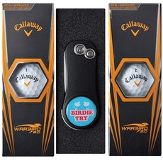 캘러웨이 워버드 2.0 2피스 6p 골프공 + 피치픽스 비틀, 블랙, 1세트