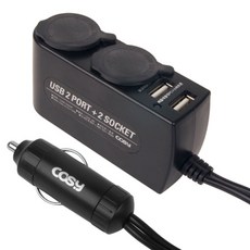 코시 3A 2포트 차량용 충전기 CGR1242AT, 1개
