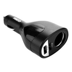 코시 QC 3.0 USB 2포트 웨이브 차량용 충전기 블랙 CGR1402AT, 1개