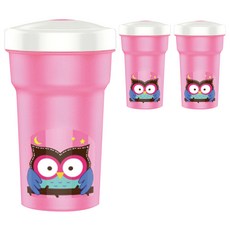 에디슨 흘림방지 빨대컵2 300ml, 핑크, 3개