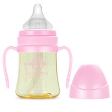 Grosmimi PPSU手把吸管奶瓶 200ml, 第2階段(5~8個月), 粉色, 200毫升