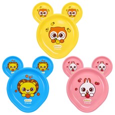 Edison 愛迪生 Friends系列餐盤 3款, 黃色+藍色+粉色, 3入