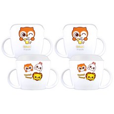 Edison 愛迪生 Friends系列雙耳杯, 白色, 4入