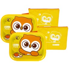 Edison 愛迪生 Friends系列不鏽鋼餐盤+收納包組 獅子款 2件組, 貓頭鷹, 2種