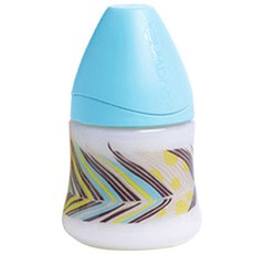 suavinex 寬口徑彩色瓶蓋奶瓶 150ml, S1新生兒階段, Frying Free Blue, 150毫升