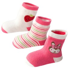 맘스케어 유아용 겨울 도톰테리 양말 3종 세트