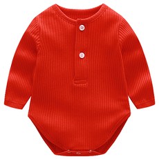 Mom's care 孩童羅紋雙扣長袖連身衣