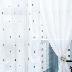 Home in Home純亞麻刺繡窗簾 180, 大樹