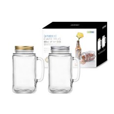 ecorea 兒童玻璃杯 800ml 2p 禮品套組, 咖啡杯容器800ml金+銀, 1組