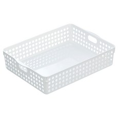 이노마타 스톡 다용도 정리 바스켓 4570 가로 A4, 화이트, 1개