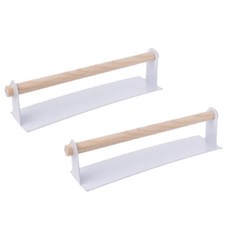 MONACO OLIVE 多用途木質捲筒廚房紙巾架, 白色, 2個