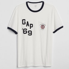 갭 남성용 로고 그래픽 인디고 셔츠 슬리브 티셔츠