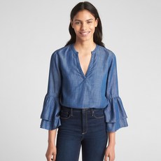 갭 여성용 타이어드 벨 슬리브 탑 인 텐셀