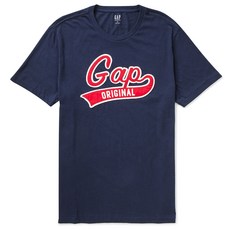 갭 남성용 반팔 스크립트 로고 티셔츠