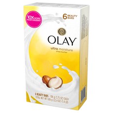 올레이 모이스춰 아웃래스트 울트라 모이스쳐 시어버터 뷰티 바, 106g, 6개