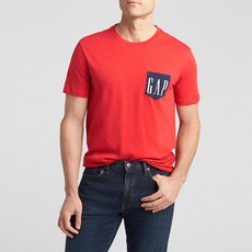갭 남성용 그래픽 포켓 반팔 티셔츠 모던 레드