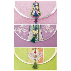 From&To 傳統刺繡零用錢信封3件組 fb216-456, 混合顏色, 1套