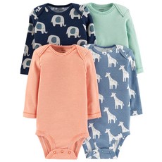 카터스 남아용 동물패턴 오리지널 바디수트 4종 세트