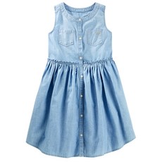 오시코시비고시 여아용 민소매 셔츠드레스