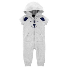 카터스 남아용 강아지 후드 반팔 점프수트