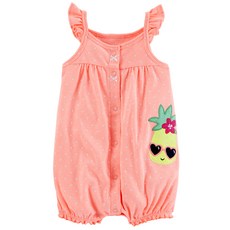 카터스 여아용 네온 파인애플 스냅단추 면 민소매 롬퍼