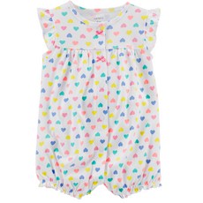 카터스 여아용 고래 스냅 단추 민소매 면 롬퍼