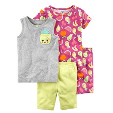 카터스 여아용 과일 면 잠옷 상하의 2종 세트