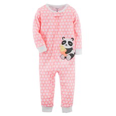카터스 여아용 네온 판다 면 무발 긴팔 원피스 잠옷