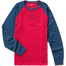 갭 남성용 저지 헨리넥 베이스볼 티셔츠