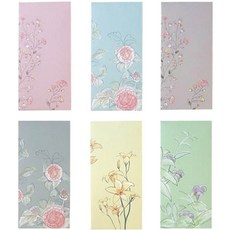 Mellow 플라워 용돈봉투 6종 세트, 혼합색상, 1개