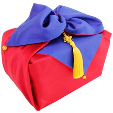 happytool 鈴鐺藍色雙層包袱巾 M+黃色安撫巾, 藍色, 1套