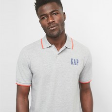갭 남성용 로고 쇼트 슬리브 피케 폴로 셔츠 인 스트레치