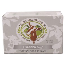 Tierra Mia Organics 로우 고트 밀크 스킨 테라피 바디 솝 바 언센티드, 107.7g, 1개